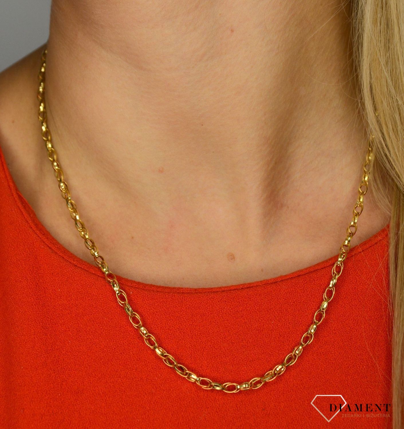 Złoty łańcuszek 585 o szerokości 3,5 mm DIA-LAN-1251-585 3,5mm.jpg